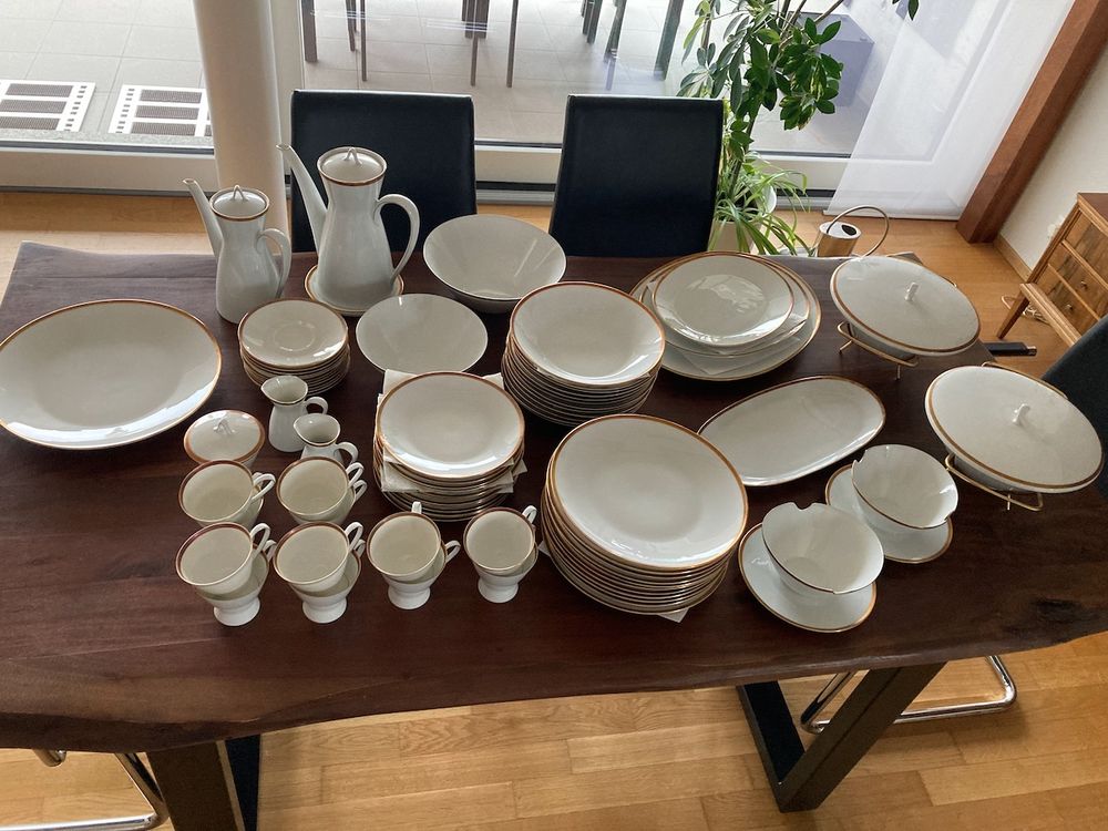 Elegantes Rosenthal Geschirr Alt Goldrand Ebenbild
