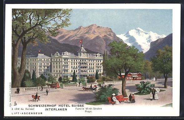 Cartoline postali: Interlaken, Schweizerhof Hotel Suisse de – Usato da Berlin venduto da bartko-reher