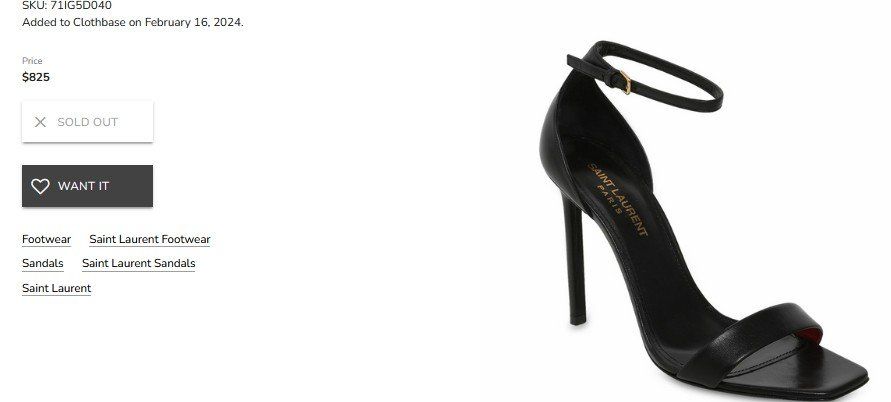 Saint Laurent Chaussures femmes: Saint Laurent Sandalen / sandales .38 – D'occasion à Collonges par Allegree 1