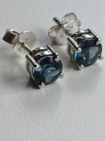 Ohrstecker 925 Silber, Durchm. ca. 6mm dunkelblaum