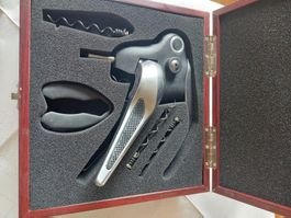 Weinöffner Set mit Holzkiste Zubehör guter Zustand