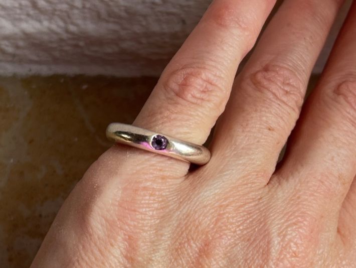 Anelli: Silberring mit Amethyst Stein, Grösse 52 – Usato da Dittingen venduto da Bijoubelle 1