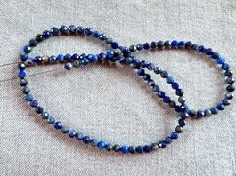 Lapis Lazuli  facettiert  Strang    4mm      auf Flexdraht