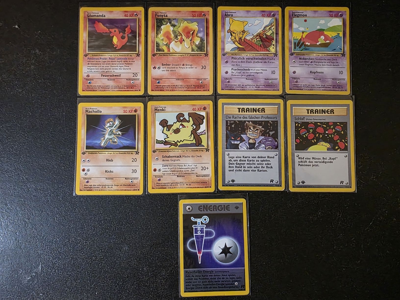 Pokémon Cartes à collectionner: Pokemon 9 Karten Team Rocket First Edition Base Set Deutsch – D'occasion à Kriens par Dante07