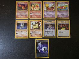 Pokemon 9 Karten Team Rocket First Edition Base Set Deutsch