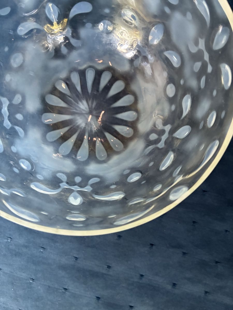 Bicchieri: Alte Glasschale mit Tropfenmuster – Usato da Dornach venduto da Rosengarten 5