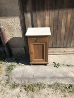 Nachtkästchen mit Marmorplatte Holz Antik Vintage Zustand