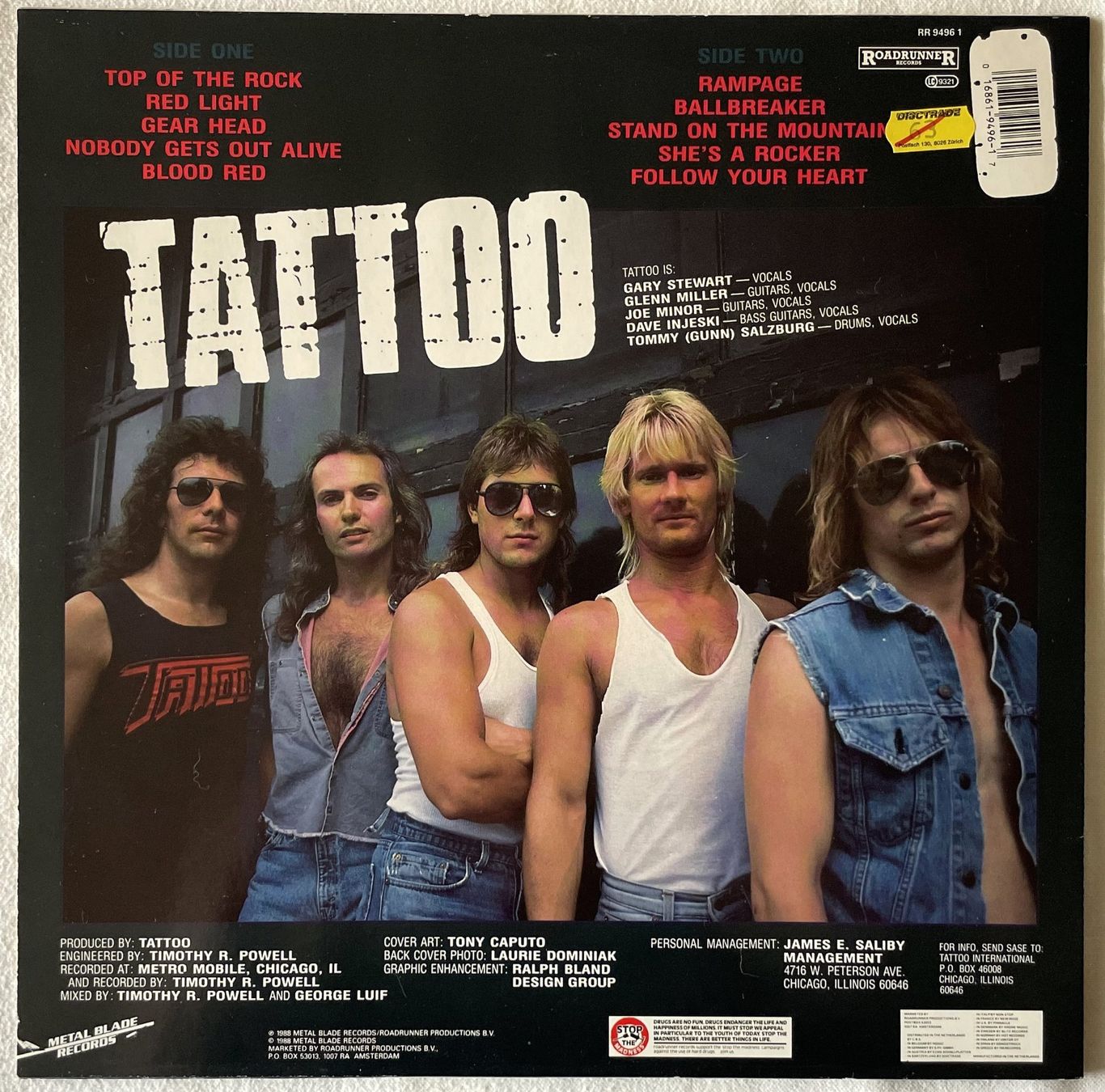 Schallplatten: Tattoo - Blood Red - LP - 1988 - First Press - Roadrunner – Gebraucht aus Uster von Zardodel 1