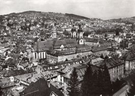 St. Gallen Aufnahme über Centrum in den 50ger Jahren.
