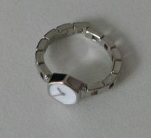 Ring silberfarbig, Uhrimitat, offen, U51