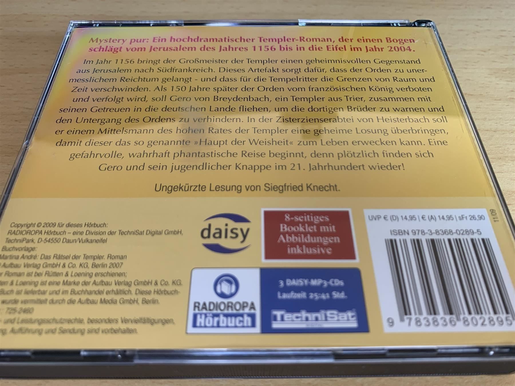 Audiolibri: Das Rätsel der Templer - 3 CD MP3 – Usato da Rikon im Tösstal venduto da Alpenmutz 1