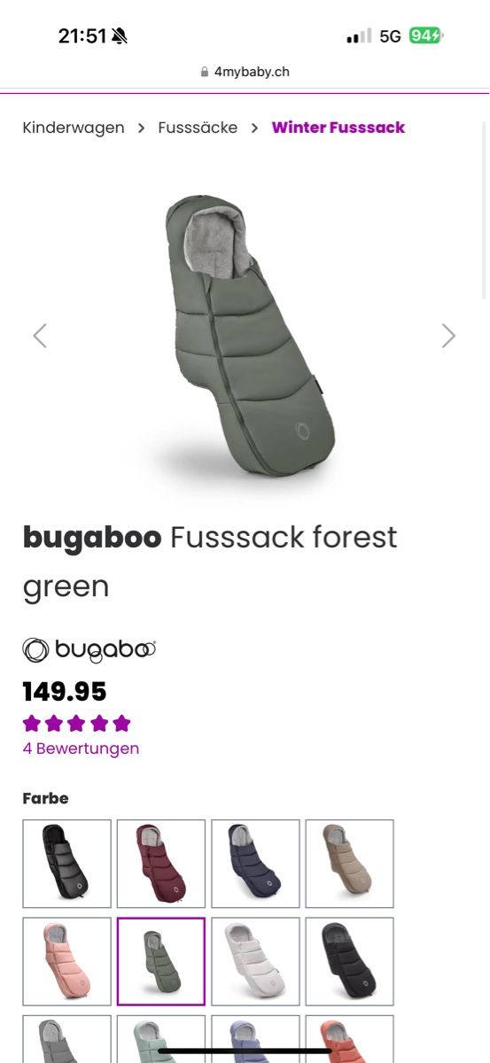 Bugaboo Sacs de couchage: Bugaboo Fussack - aktuelles Modell – D'occasion à Thayngen par Lovely_Family 3