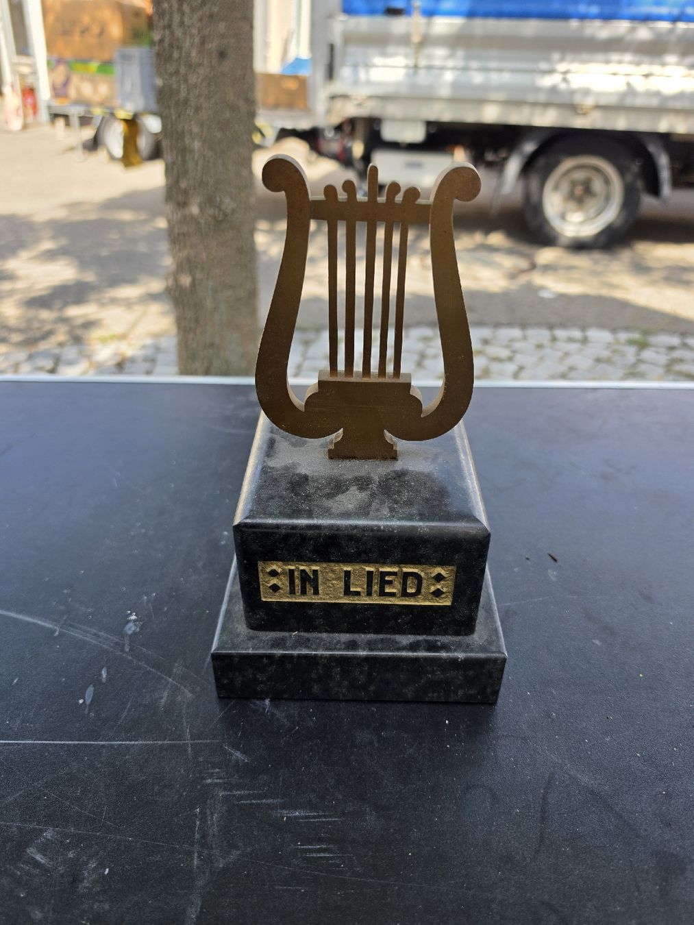 Sonstiges zum Sammeln & Seltenes: Trophäe Männerchor Goldach Harmonie und Leben Messing – Gebraucht aus Mettlen von elios0888 2