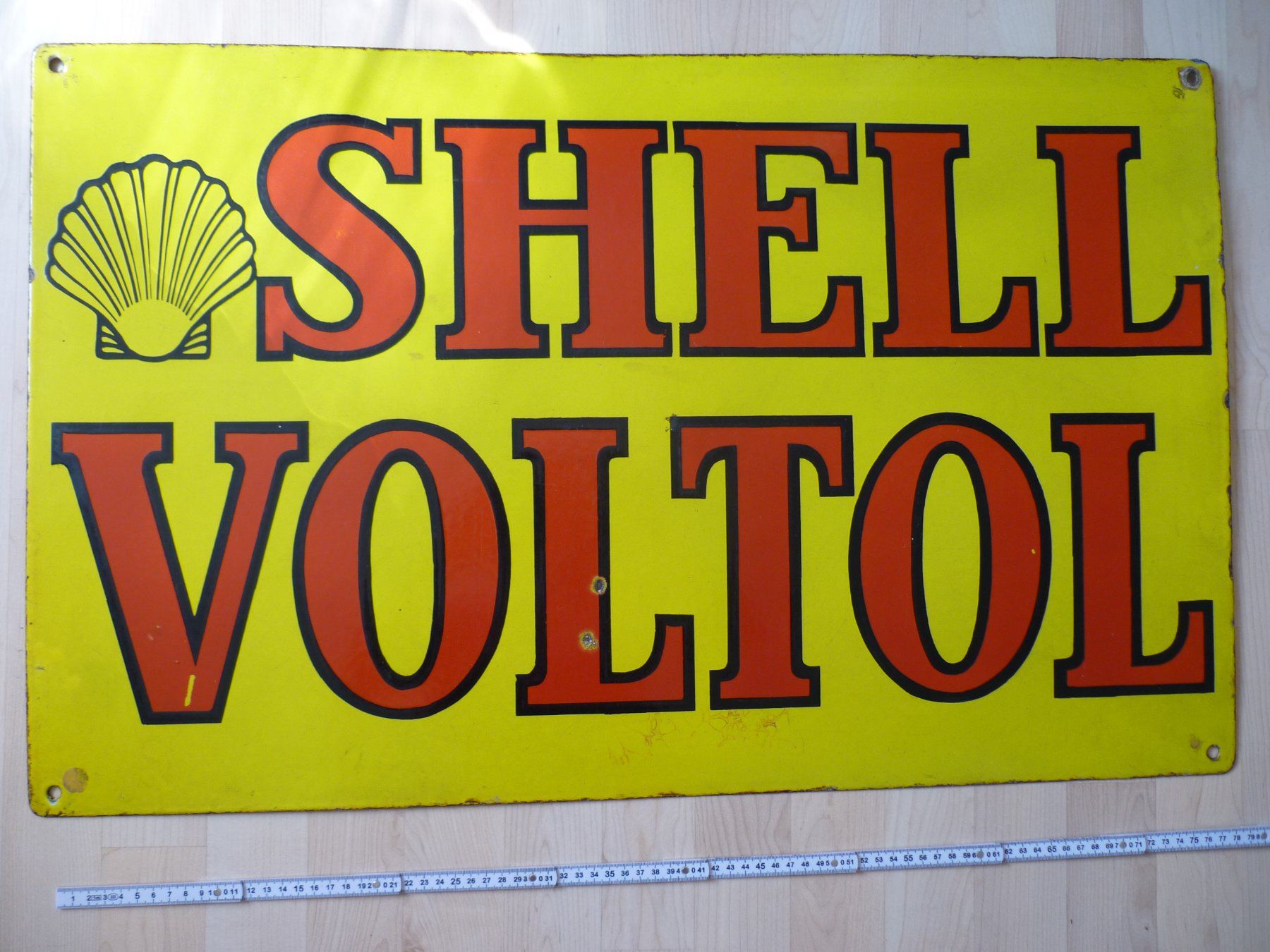 Shell Schilder: Altes Werbeschild Emaille SHELL VOLTOL – Gebraucht aus Zürich von mauxpumm 3