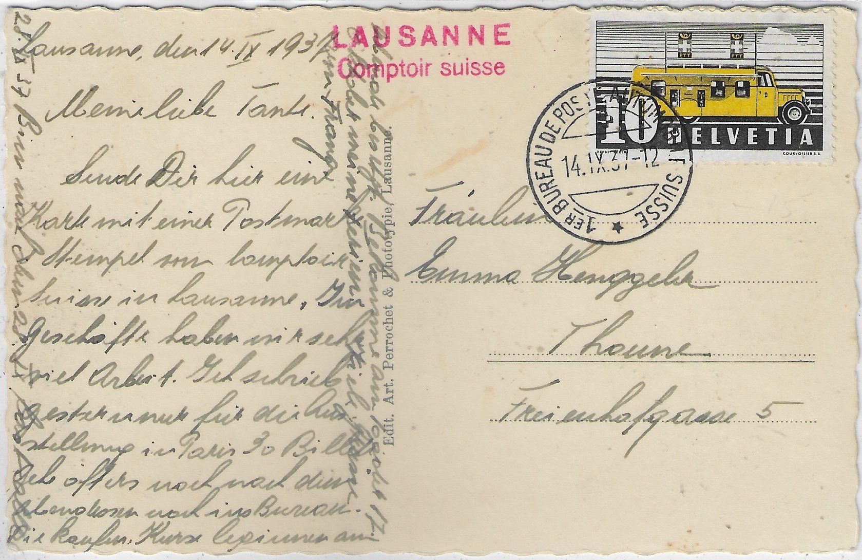 Cartoline postali: Pully - Chamblandes – Usato da Ettingen venduto da Kartenplanet 1