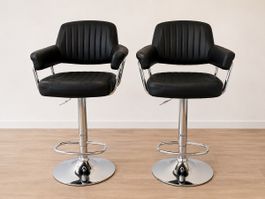 Barhocker 2er Set schwarz Kunstleder Zustand wie neu