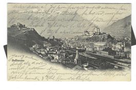 13.4.1908BELLINZONA/Luftbild +3 castelli/rarer Balkenstempel