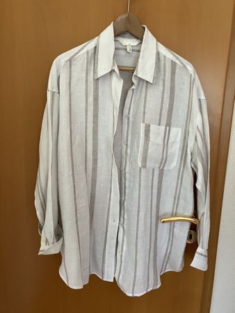 Chemise rayée H&M en lin, taille M -L– look chic !