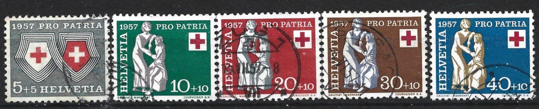 Tutti i francobolli: 1957 Pro Patria – Usato da Trübbach venduto da Sammer51