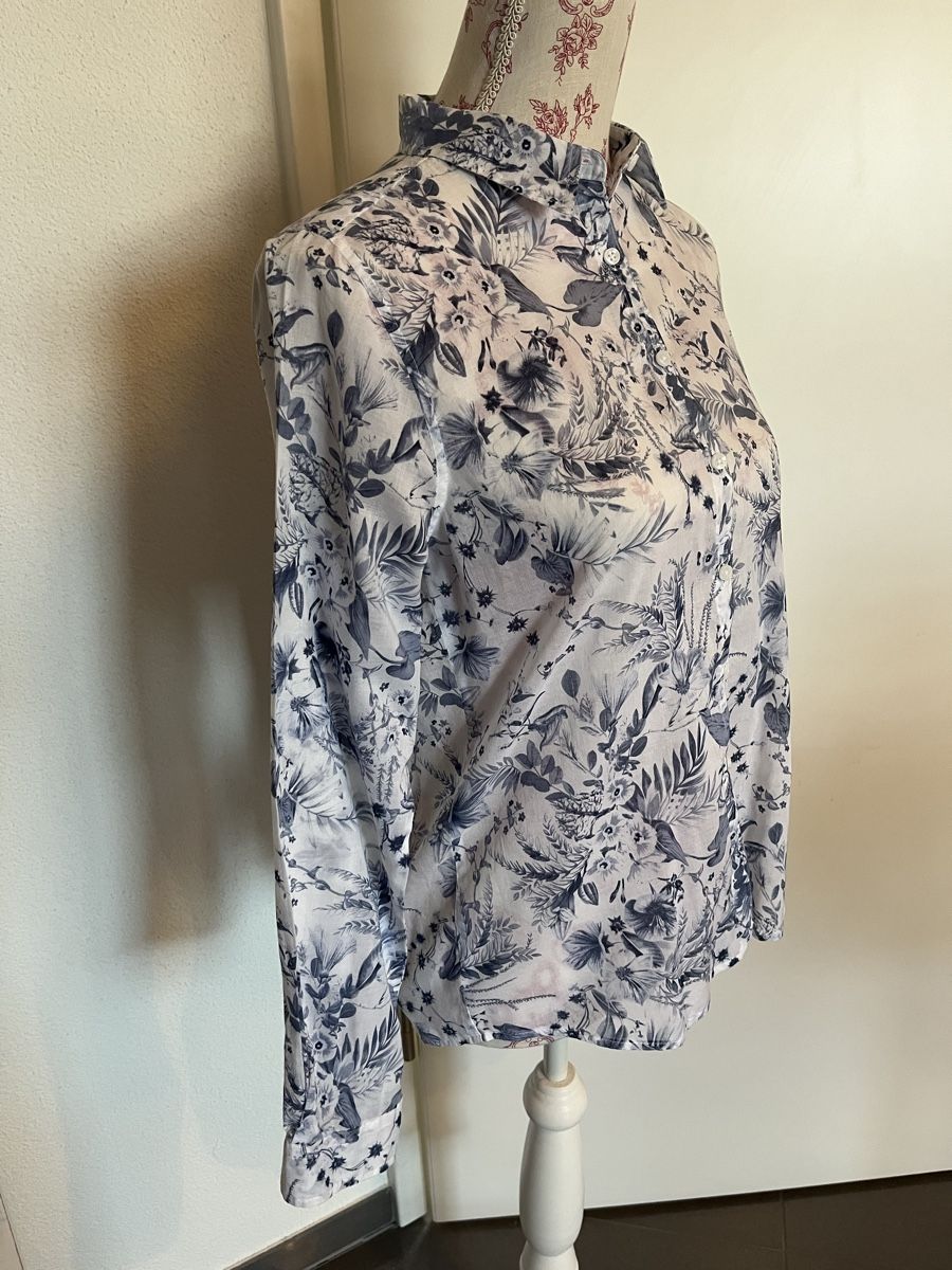 Camicette: Bluse weiss-blau geblümt – Nuovo (secondo la descrizione) da Birrwil venduto da vanyboo 1