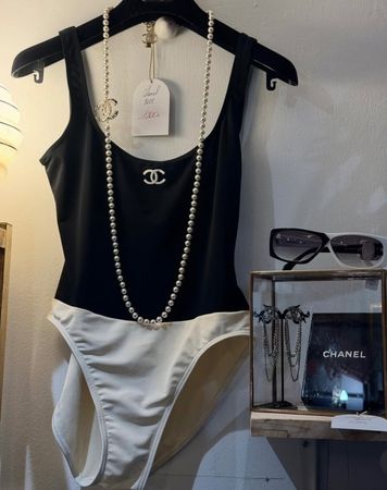 100% Orig. CHANEL Badeanzug Maillot de Bain French Size 40