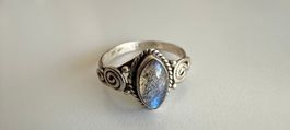 Silber Ring mit Stein und Stempel 925