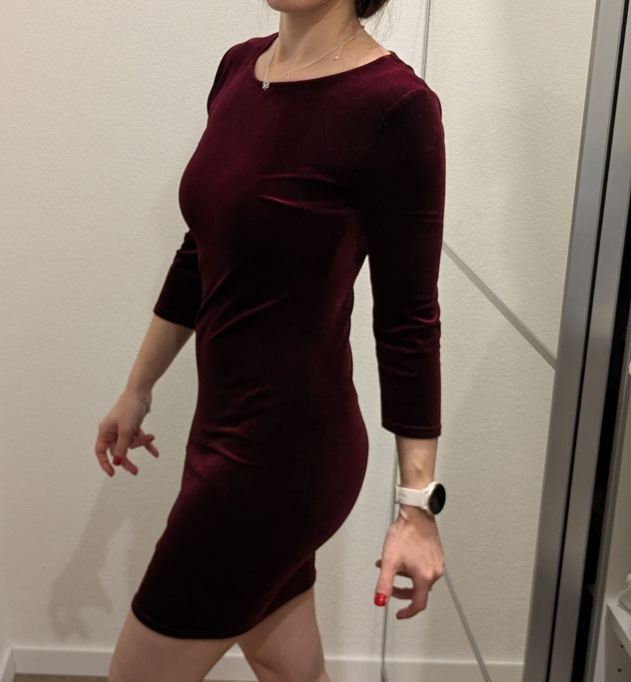 Vestiti: Robe bordeaux en velours taille S – Usato da Morens FR venduto da Lolita1802 1