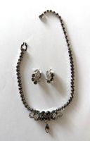 WEISS Art-Deco Schmuckset, Collier mit Ohrclips Sehr selten!