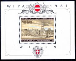 WIPA 1981 BRIEFMARKENAUSSTELLUNG IN WIEN BLOCK ** - H590