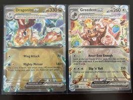 Dragonite ex & Greedent ex, Pokémon Obsidian Flames EN