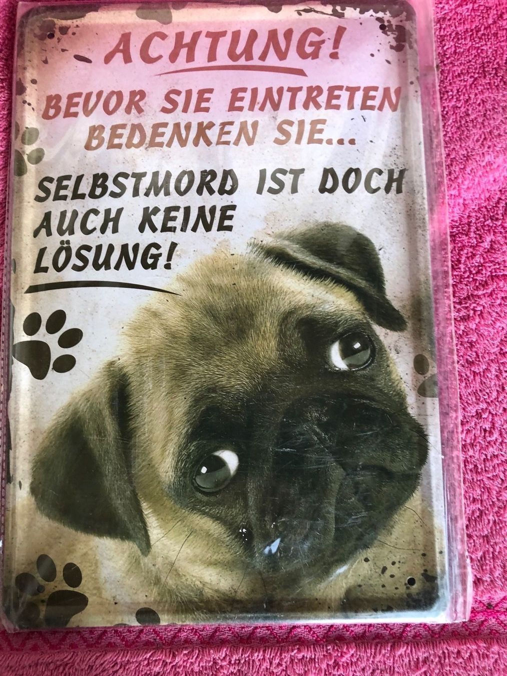 Insegne: Mops möpse warnung vor dem hunde deko – Nuovo (secondo la descrizione) da Reinach AG venduto da rares75
