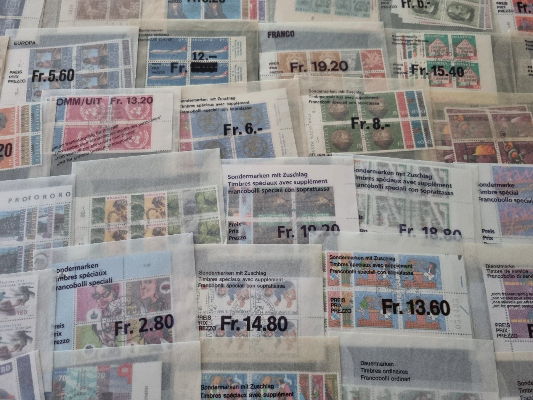Alle Briefmarken: Posten mit CH Viererblocks - alles Top Aboware – Gebraucht aus Gümligen von Geniusbuy 7