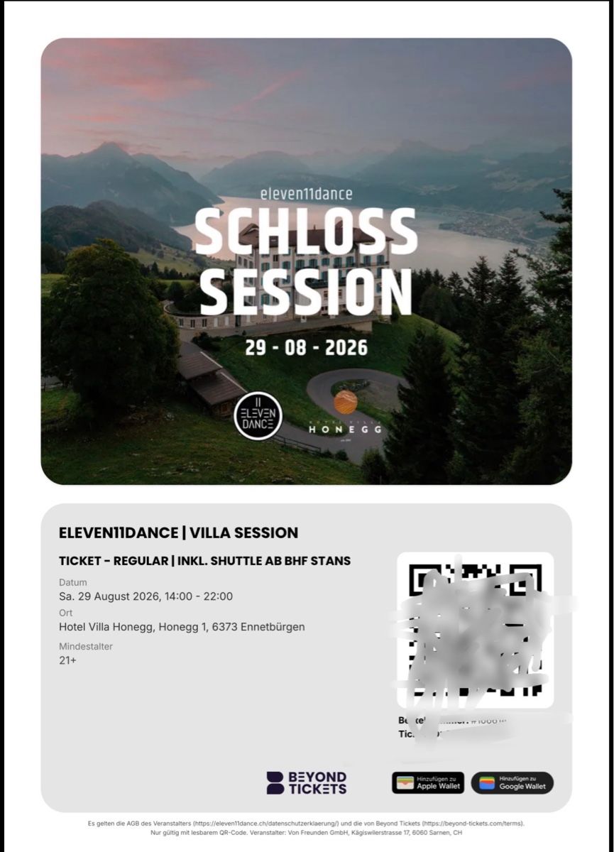Billets: Villa Session / DayDance – Neuf avec emballage d'origine à Kerns par Mauzerich