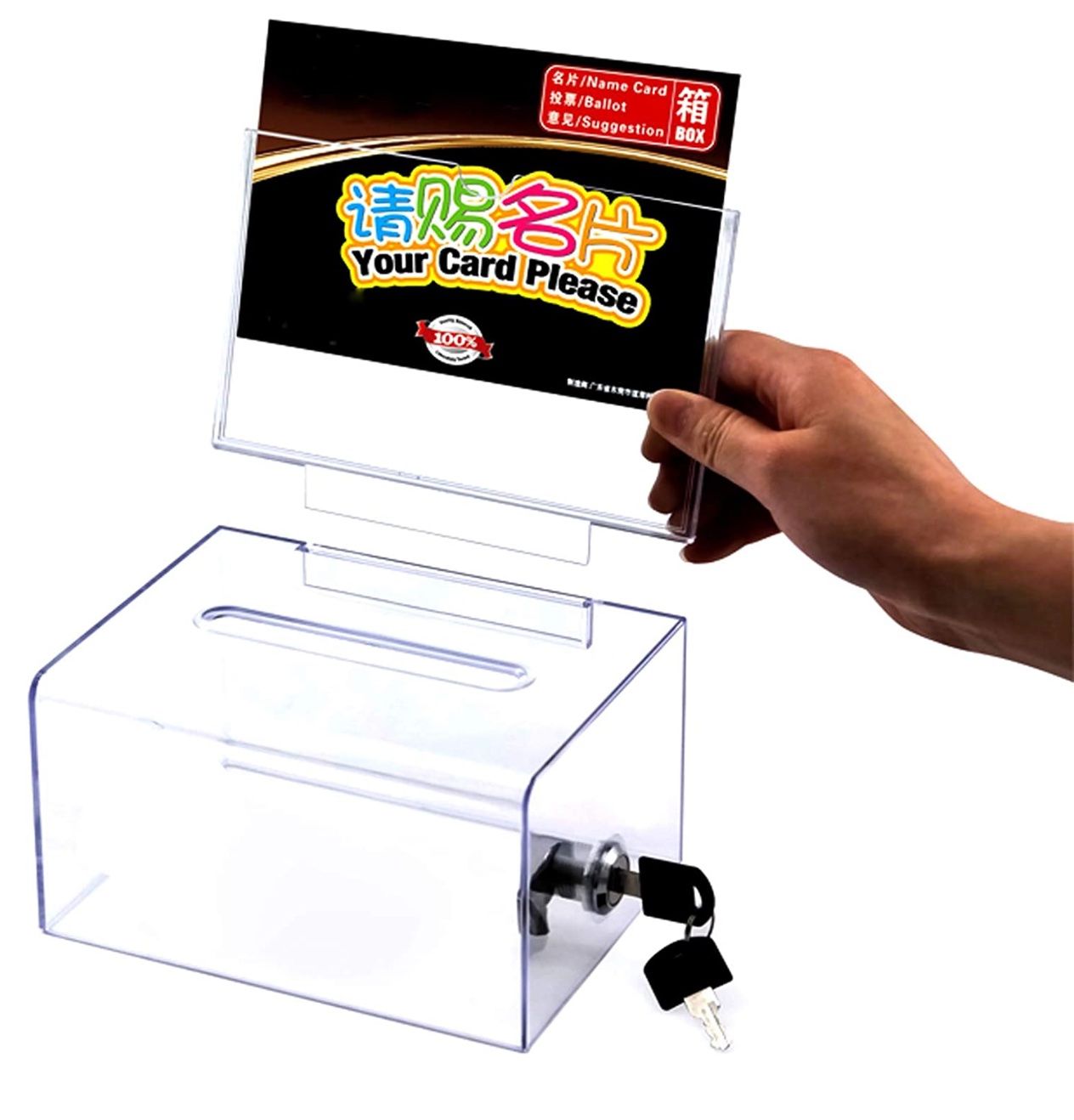 Casseforti: Acrylspendenbox, Wahlurne, empfohlene Box, transparente – Nuovo e nell'imballaggio originale da Bülach venduto da SwissStoreInShop