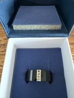 Ring 925 Silber schwarz mit drei Steinen guter Zustand