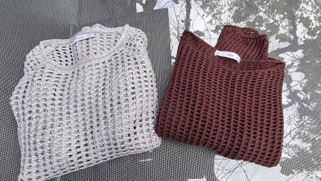 Mango Netzpullover NEU Silber + Netzpullover braun gratis S