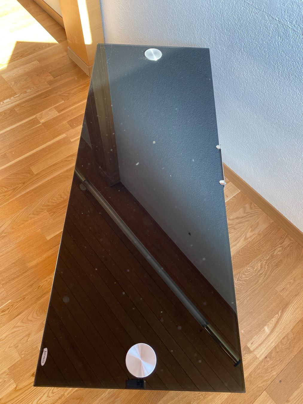 Mobili TV: TV-Möbel Glas Schwarz 3 Ablagen mit Rollen – Usato da Burgdorf venduto da gre_2ftz 5