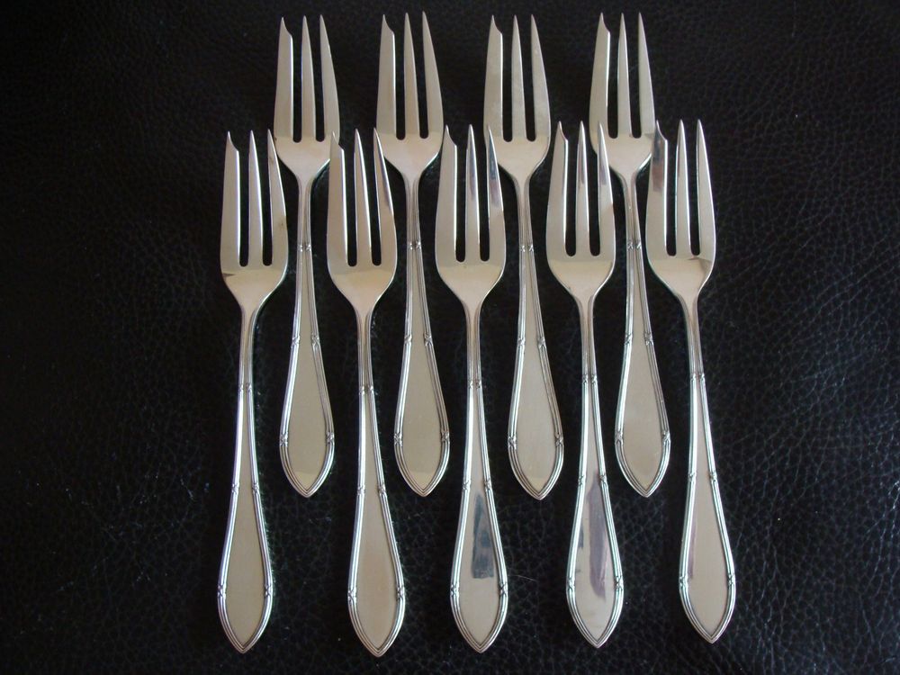 11 FOURCHETTES À DÎNER OR ROSEWELL électroplaquées rose Reed & Barton