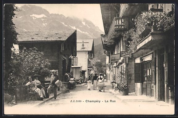 Ansichtskarten: Champery, La Rue, Strassenpartie mit Ges – Gebraucht aus Berlin von bartko-reher