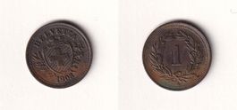 Schweiz 1 Rappen 1908 kaum gebraucht - seltener Jahrgang!