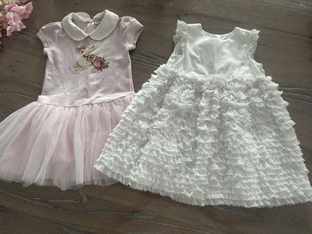 2 Mädchen Kleider Monnalisa Grösse 36M rosa +weiss