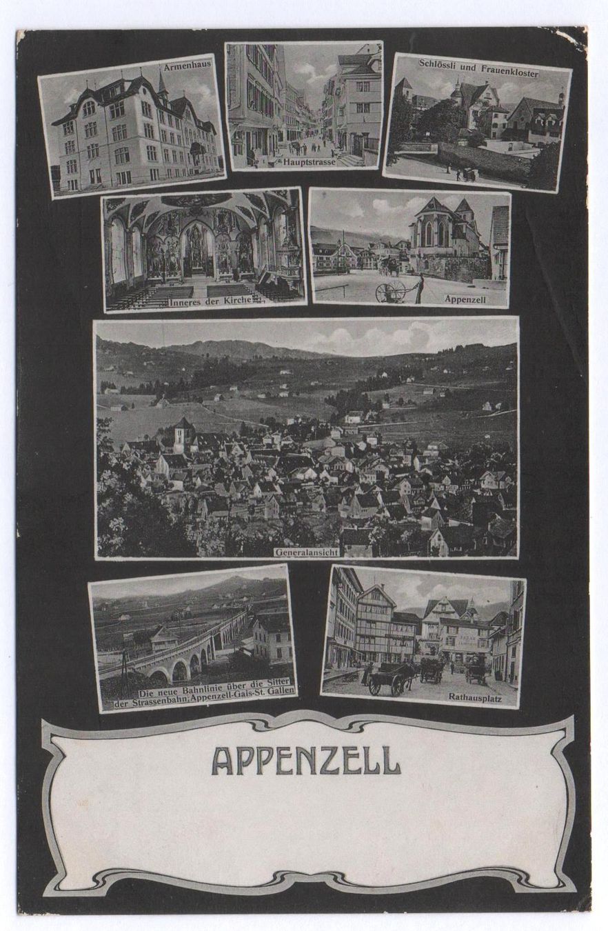 Cartoline postali: Mehrbild-AK APPENZELL – Usato da Jona venduto da philajona