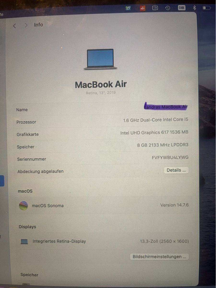 Apple Portables: MacBook Air 13.3 – D'occasion à zürich par maulwurf53 9