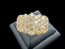 Fancy Diamanten 3ct Ring 14k Gelbgold Grösse 53 *S2335