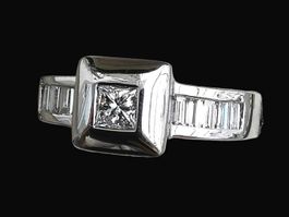 Diamant Ring Verlobungsring 750 18kt Weissgold
