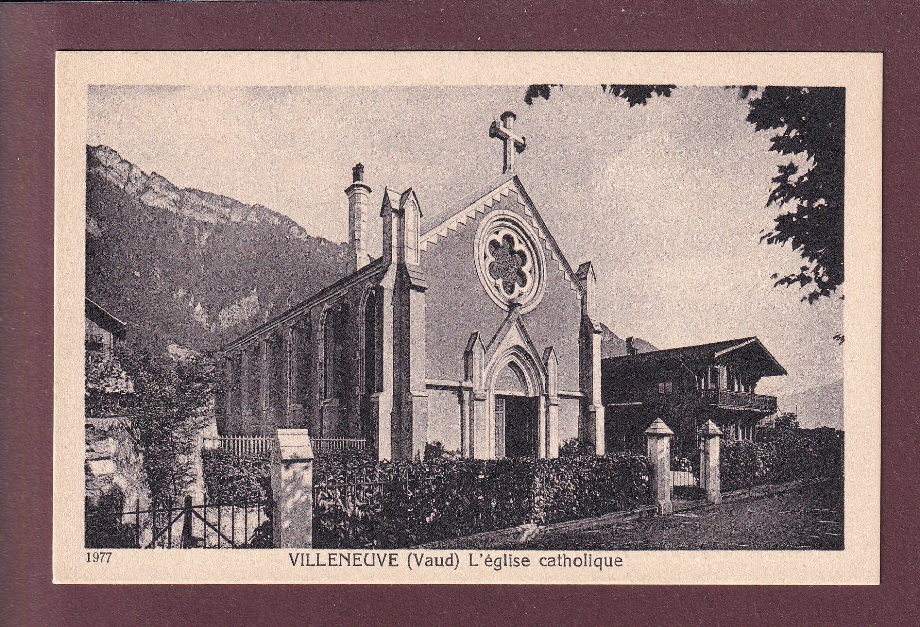 Ansichtskarten: VILLENEUVE - Eglise Catholique – Gebraucht aus Pully von nicecards