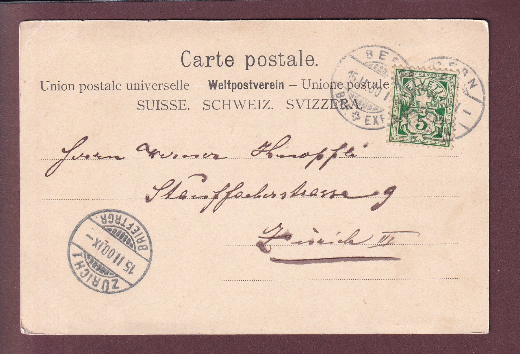 Ansichtskarten: BERN - Bärengraben - 1900 // Eckbug // – Gebraucht aus Pully von nicecards 1