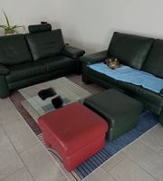 2x Ledersofa & 2x Lederhocker