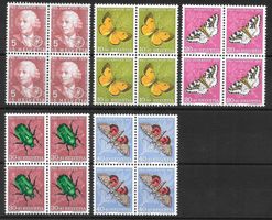 Viererblockserie Pro Juventute 1957 J168 - J172 **