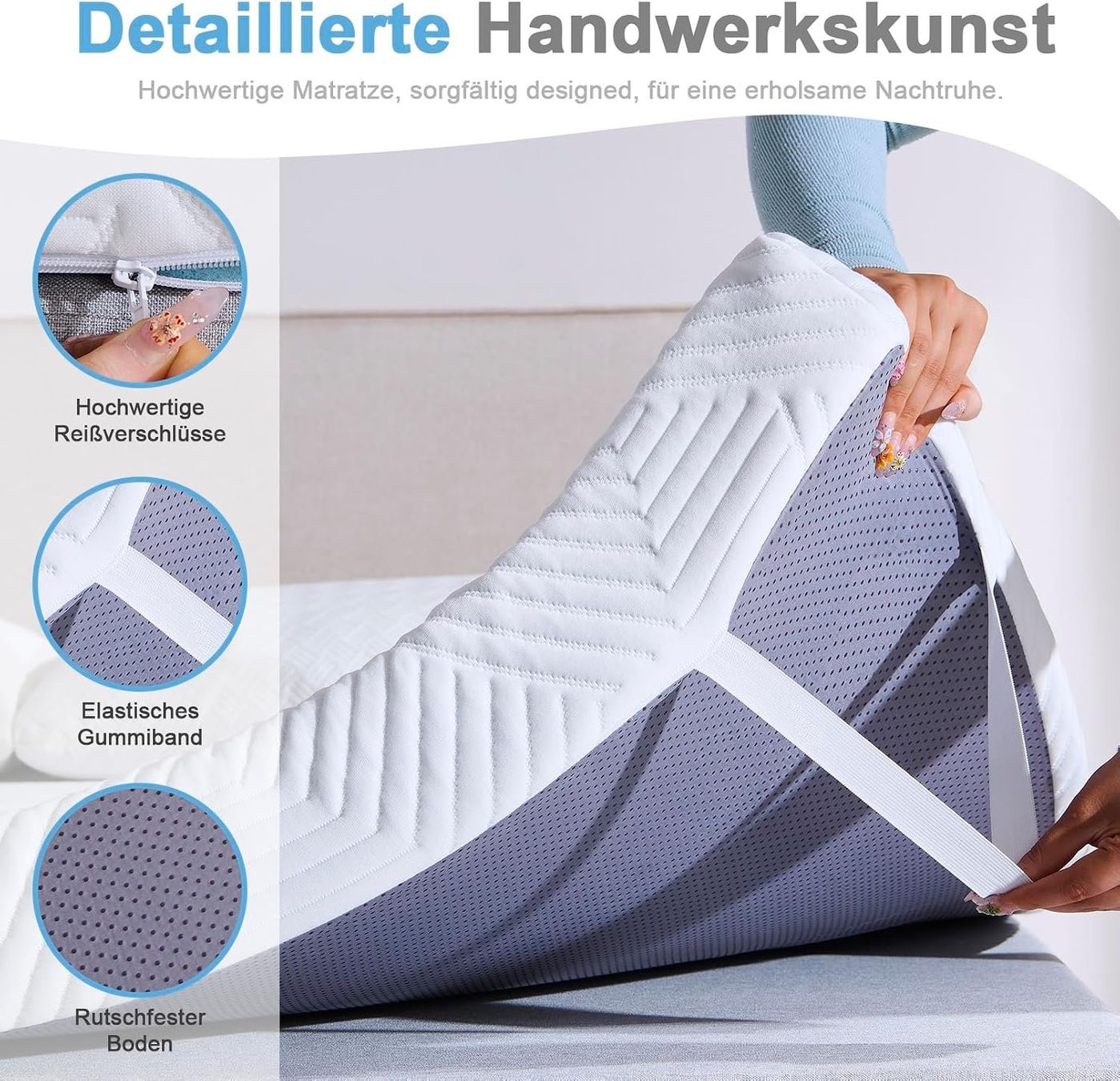 Matelas: Matratzentopper 180x200 cm Gel Komfortschaum 7,5 cm – Neuf avec emballage d'origine à Neuhausen am Rheinfall par HugoVerkauft 7